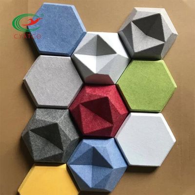 Multiscene Hexagon الصوتية لوحات السقف بلاط الحائط غير سام عديم الرائحة