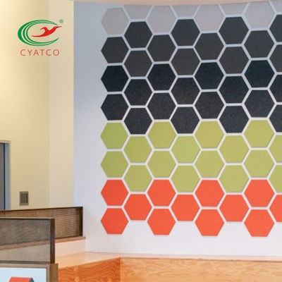 Multiscene Hexagon الصوتية لوحات السقف بلاط الحائط غير سام عديم الرائحة