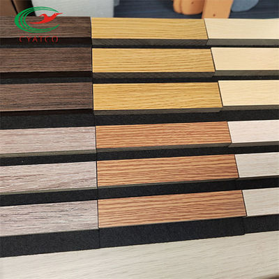 FSC Wood Slat Sound Acoustic Panel متين بوليستر عالي الكثافة