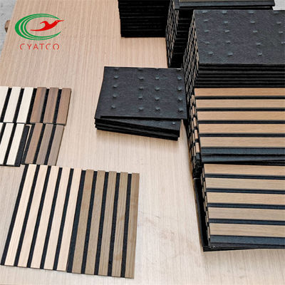 FSC Wood Slat Sound Acoustic Panel متين بوليستر عالي الكثافة