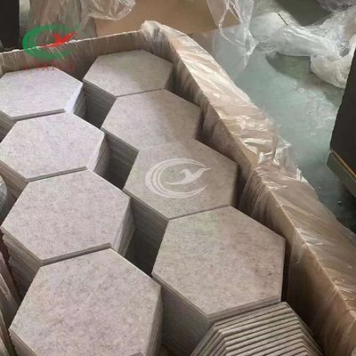 ألواح السقف السداسية المصنوعة من البوليستر اللباد ، بلاط الحائط الصوتي السداسي للمطعم