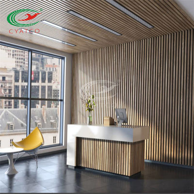 مقاومة للحريق الأخشاب الخشبية Slat Wall Multiscene Sound Absorption