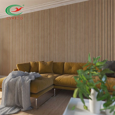 ألواح الجدران الخشبية الخشبية الداخلية Slat Fire Retardant Harmless