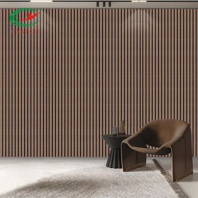 فندق حديث 3D Wood Slat Wall صديق للبيئة مع ألياف البوليستر