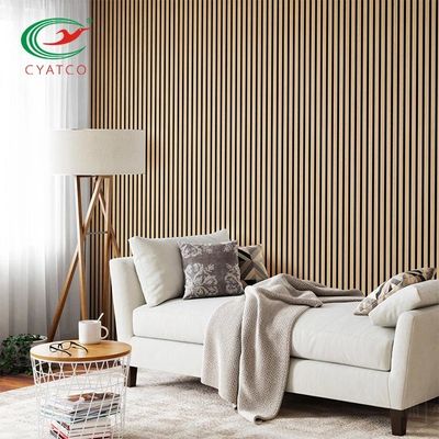 ألواح الجدران الخشبية الخشبية الداخلية Slat Fire Retardant Harmless