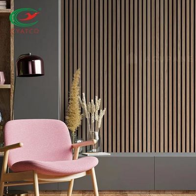 فندق حديث 3D Wood Slat Wall صديق للبيئة مع ألياف البوليستر